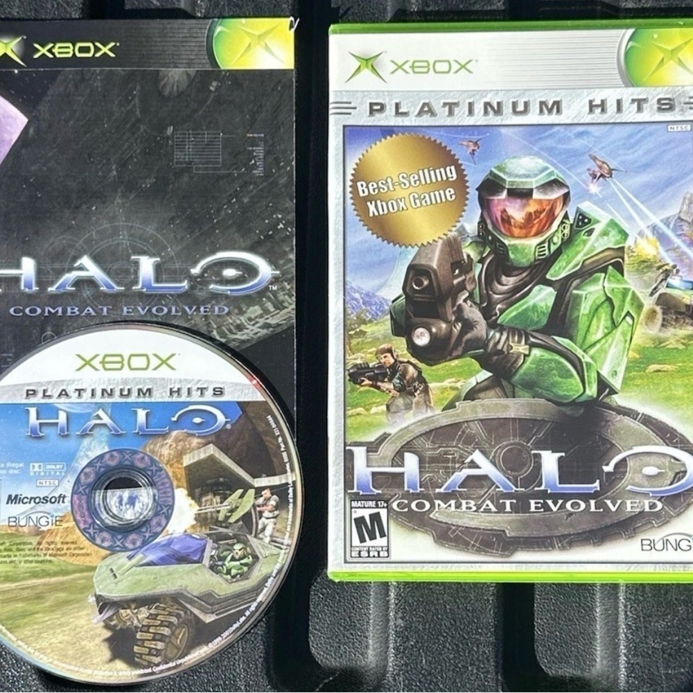 Halo Combat Evolved Platinum Hits Microsoft Xbox 2001 Complete w Manual CIB EUC